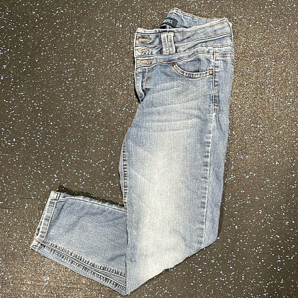 Blue spice skinny jeans
